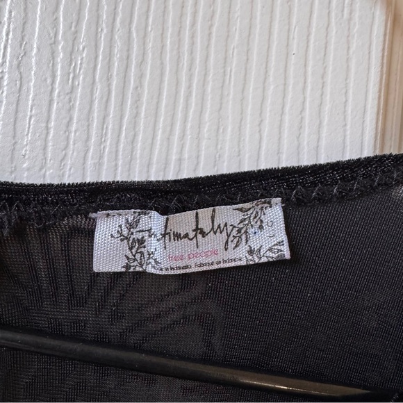 Free People Intimately Burnout Babe Black Velvet Bodycon Dress Festival Large - Picture 5 of 12